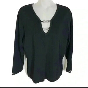 Colette Mordo Top Kit Split Neck Long Sleeve Rayon